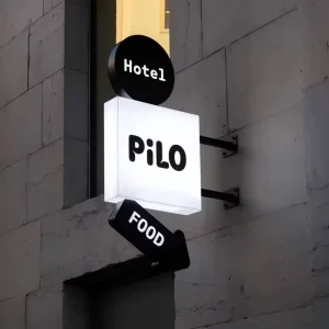 Double-Sided Metal LED Light Box Sign for Outdoor Shops and Stores