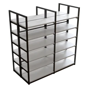 Double-Sided Metal Supermarket Display Shelving for Snacks