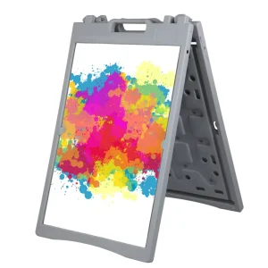 Double-Sided Plastic Board Frame Advertising Stand Portable Poster Stand 61x92cm Anti-Wind Level 5