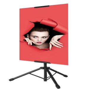 Double-Sided Triangular Hanging Easel with KT Board for Floor Posters