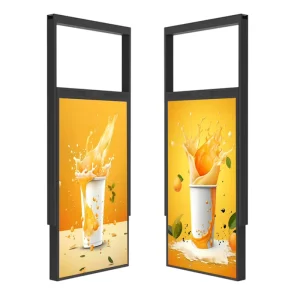 Double-Sided Ultra-Thin 65-Inch High-Brightness 3000-Nit Hanging Digital Signage Menu Screen Window Display