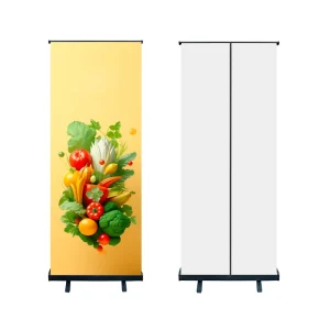 Double Sided Waterproof Windproof Silver Aluminum Alloy Retractable Roll-Up Display Stand