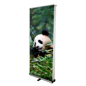 Double-Sided Wide-Base Aluminum Retractable Roll-Up Banner Stand