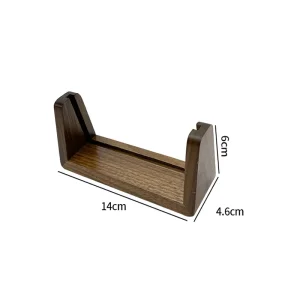 Double-Sided Wooden Display Stand with Acrylic Base, Menu Holder, and Card Holder
