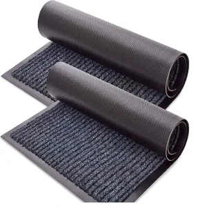 Double-Stripe PVC Carpet Runner with Non-Slip Backing for Hotel Staircase and Office Corridor