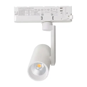 Driver Side Arm 3CCT Ra90 Aluminum Dimmable COB LED Track Spotlight for Museum and Kitchen Ceilings Black