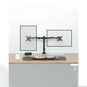 Dual Monitors Lcd Screen Desktop Flexible Lift Arm Rack Bracket Holder