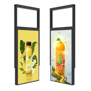 Dual-Sided Hanging Digital Signage Poster Screen High-Brightness 3000-Nit Ultra-Thin 55-Inch Restaurant Menu Screen
