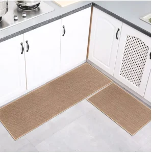 Durable Anti-Slip Comfort Stripe Oil-Resistant 2-Piece Runner Rug Set Kitchen Mats with Rubber Backing