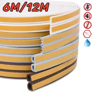 EPDM Foaming Door Window Sealing Strip Bedroom Crack Anti collision Sound Insulation D type Windproof