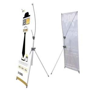 Easy-Assembly Custom Adjustable Aluminum Retractable Portable Backdrop X Banner Stand