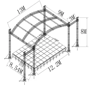 Easy Setup Aluminum Speaker Truss System 290mm for Concert Show