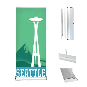 Eco Aluminum Retractable Roll-Up Banner Display Stand 80x200cm for Indoor and Outdoor Use