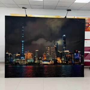 Eco Friendly Fabric Pop Up Display Rack Stands Backdrop Wall