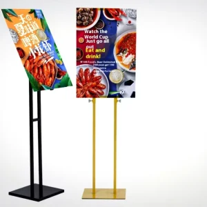 Eco-Friendly Metal Board Advertising Display Rack Vertical Floor Stand with 100 cm Shelf