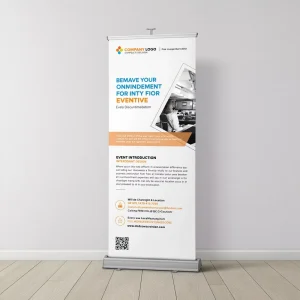 Eco-Friendly Roll-Up Banner Stand with Custom Graphic Print