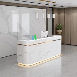 Eco-Friendly Wood Reception Counter for Hotels, Beauty Salons, or Spas