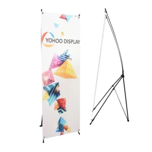 Economic Portable X Banner Display Stand 60*160 80*180 Retractable Aluminium Flagpole Foldable for Exhibition Booth