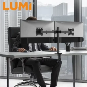 Economy Monitors Desk Mount Stand Articulating Adjustable Dual Monitor Holder Arm Support Bracket For 17″ 32″ Screen Computer
