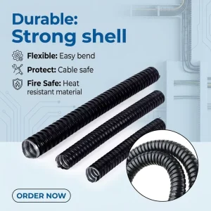 Electric Cable Wire Protection PVC Coated Steel Square Lock Flame Resistant Flexible Conduit Pipe