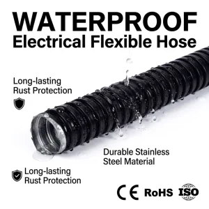 Electric Cable Wire Protection PVC Coated Steel Square Lock Flame Resistant Flexible Conduit Pipe