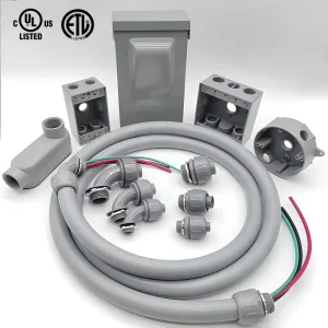 Electrical AC Whip Assembly 1 2″ X 6ft Non Metallic Liquid Tight Electrical Conduit And 10 Gauge Wire A C Hook up Whip Kit