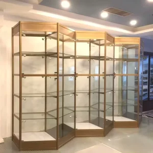 Elegant Customizable Size & Color Glass Shoe Cabinet & Luxury