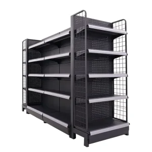 Elegant Grocery Store Shop Gondola Retail Display Steel Metal Supermarket Shelf