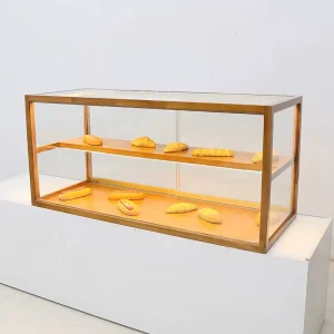 Elegant Tabletop Glass Bakery Cake Dry Food Pastry Display Cabinet Showcase for Coffee Bakery Shop Home Decoration Supermarket