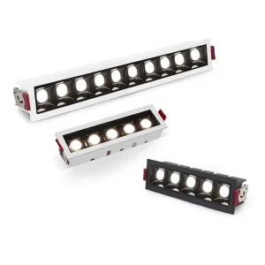 Embedded Aluminum LED Grille Line Light Strip Spotlight with Intelligent Control for Ceilings and Corridors