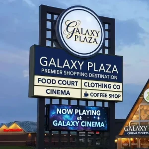 Energy-Saving Full-Color LED Pylon Sign Durable Stainless Steel Aluminum Alloy Frame Weatherproof Eco-Friendly Outdoor Light Box