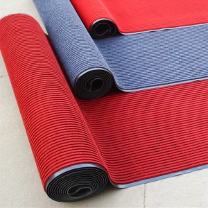 Entrance Anti slip Carpet Non woven Twin ribbed Roll Carpet PVC Floor Mat Welcome Mat