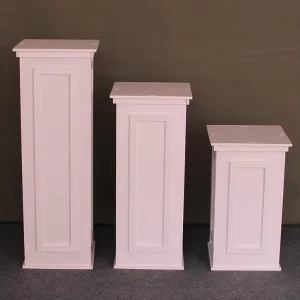 European Style White PVC Square Column Display Stand for Wedding Party Events