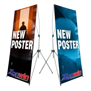 European Style X Frame Banner Size 60 X 160cm 80 X 180cm Folding Pop up Banner Stand Digital PVC Printing X Tripod Banner Stand
