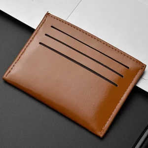 European and American Retro PU Leather Business Card Holder with Multi Card Slot Mini Thin and Light for Credit Cards