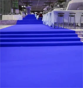 Event Carpet Roll Polyester Exhibition Wedding Prayer Carpet Non Slip Durable Eco Friendly Thin Latex Backing Flooring for Party