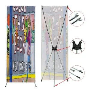 Exhibition Advertising Spider Roll Screen X Banner Stand Display X Banner Stand with Water Tank Base Korean YZ Display X Standee