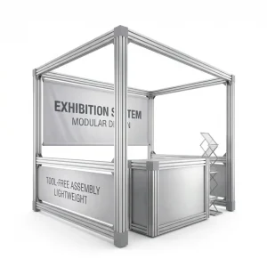Exhibition Booth Display Aluminum Profile Extrusion Modular Trade Show Stand Retail Shelving System Reusable Frame