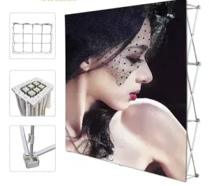 Exhibition Tension Fabric Pop up Pop up Display 20ft 10ft 8ft 3×4 Stretch Step and Repeat Curved Straight Banner Stand