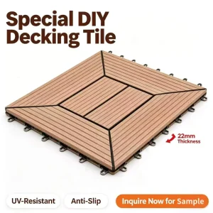 Exterior WPC Concrete Patio Floor Interlocking Plastic Wood Outdoor Decking Floor Tiles Garden