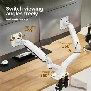 F160 Dual-Screen Monitor Bracket, Universal Rotation and Height Adjustment, Desktop Mount, for 17-27 Inch Screens