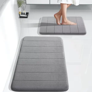 FIGOO Custom Bathmat Classic Style Non Slip Floor Mat for Bathroom Absorbent Door Carpet with Foam Flooring