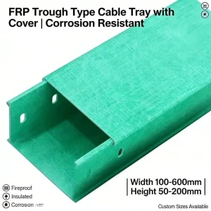 FRP Fiberglass Trough Cable Tray with Cover Mounting Bracket for Chemical Plant Wiring