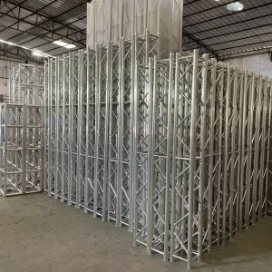 FS34 Square Truss Stand for DJ Events Round Alloy Wheelchair and Concert Stage Display Silver Aluminum Lighting