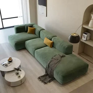 Fabric L-Shaped Modular Sectional Sofa with Chaise