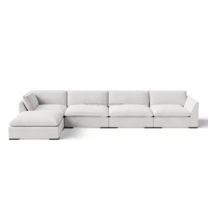 Fabric Modular Left-Arm Chaise Longue Sofa for Bedroom or Living Room