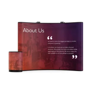 Fabric Pop-Up Banner Stand with Tension Fabric Backdrop and LED Light Box
