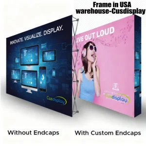 Fabric Pop-Up Display Backdrop Banner with Aluminum Flagpole and Reusable Rustproof Frame