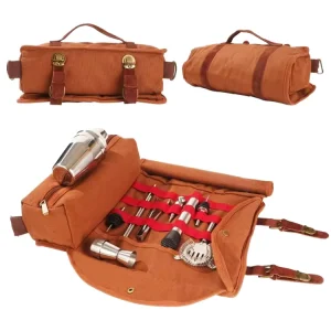Factory Bartender Kit Bag Canvas Wine Carry Bar Tool Roll Bag