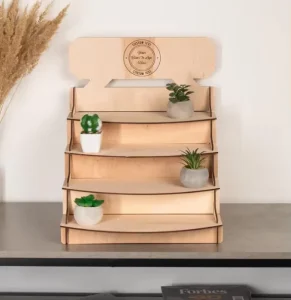 Factory Custom Countertop Wooden Planter Display Stand and Retail Shelf